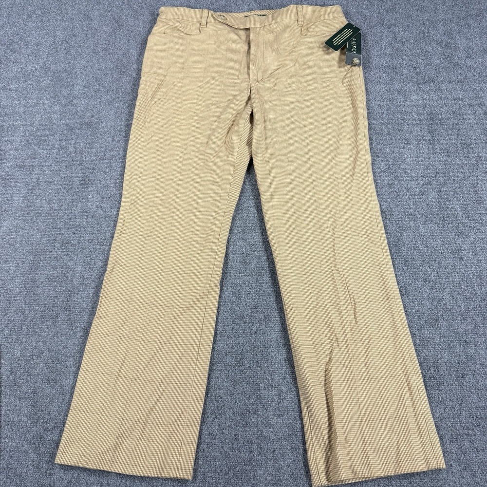 Lauren Ralph Lauren Adelle Pants Womens 16 Houndstooth Stretch Straight NEW